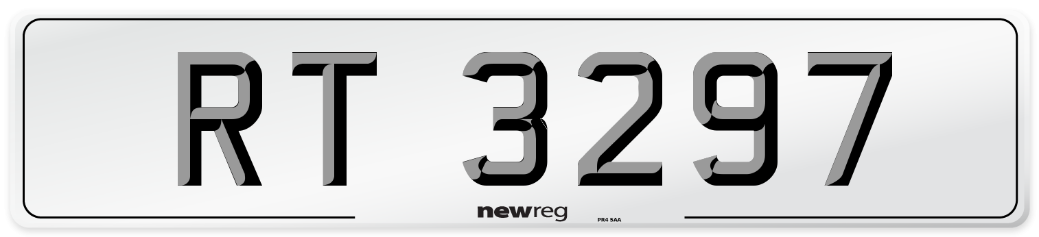 RT 3297 Number Plate from New Reg